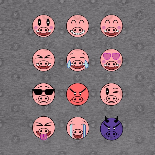 Pig Face Emojis Pack by JaiStore